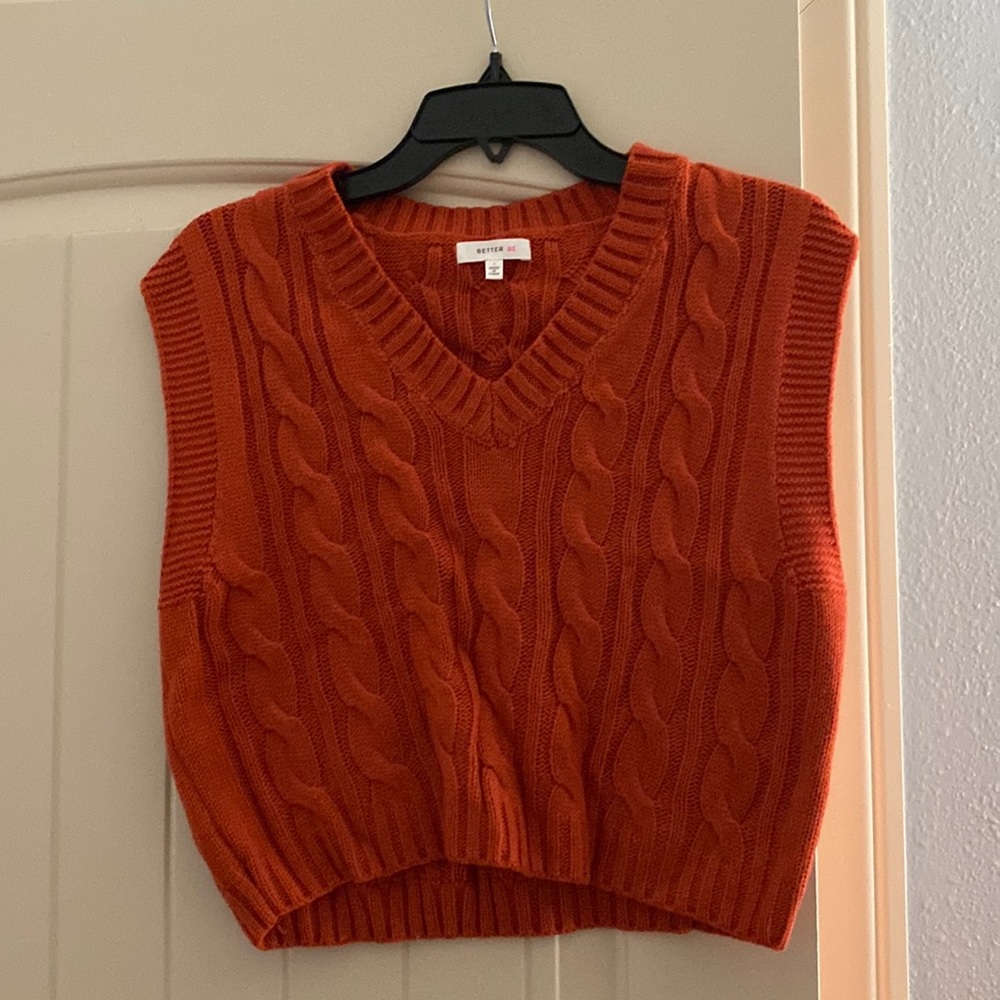 Rust orange sweater vest
